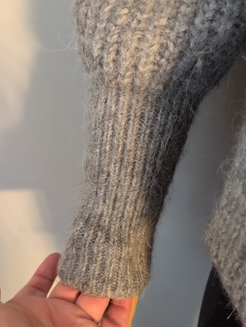 Zara Gray Alpaca Wool Textured Ribbed Knit Button Front Cardigan SZ L - Picture 8 of 16